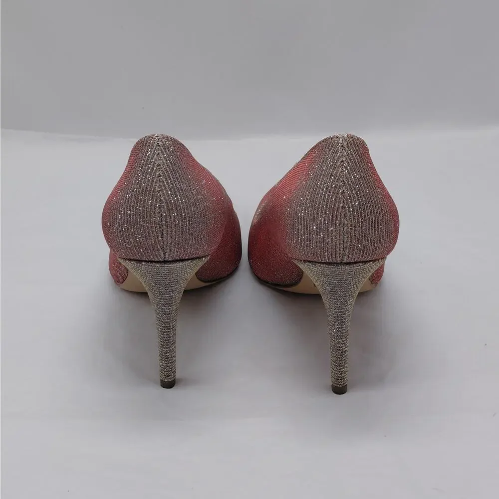 kate spade Vivian Heels Womens Size 7 Pink Glitter Formal Wedding Party Pumps